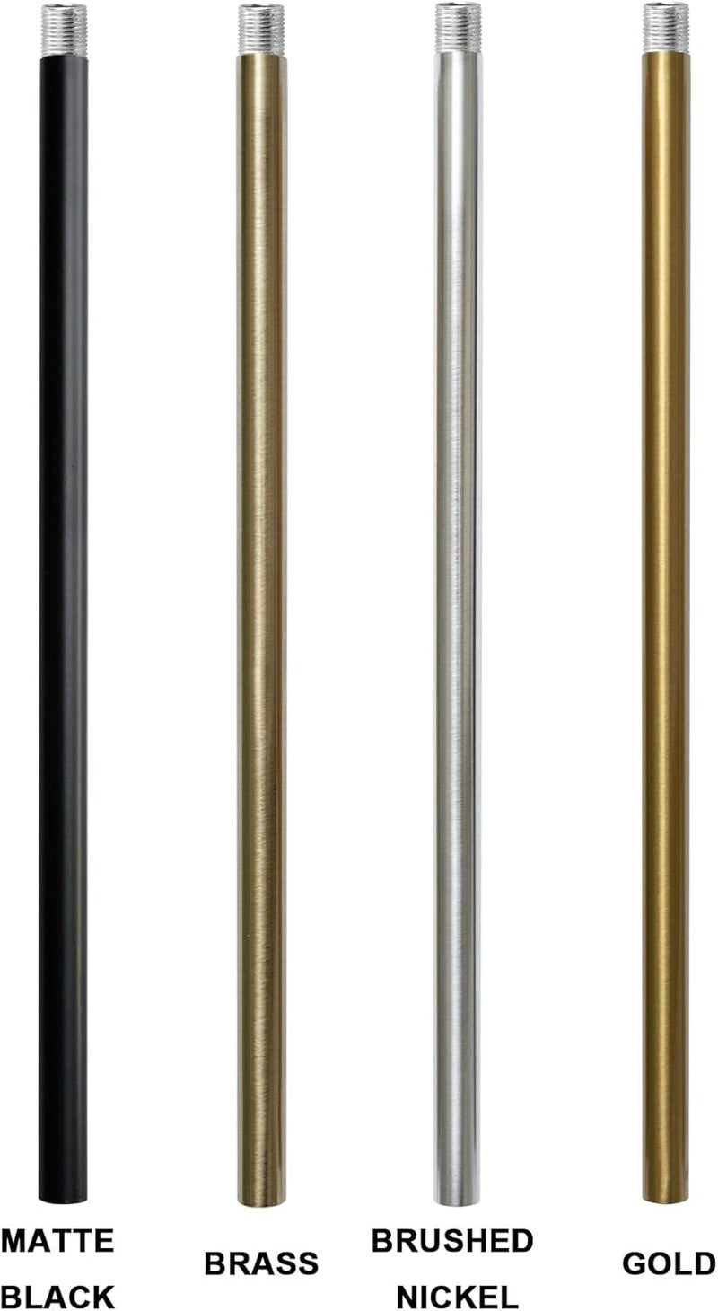 Haligate Brushed Nickel M10 Threaded Extension Rod for Pendant Light, Island Lighting, Chandeliers,lighting fixture downrods & stems,12 Inches - Image 5